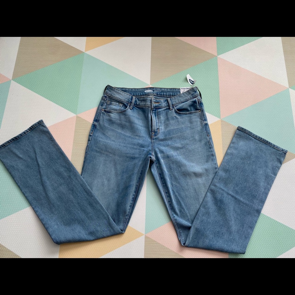 Old Navy High waisted kicker boot-cut jeans size 10 tall- light blue